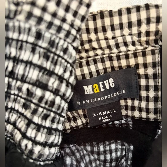 Anthropologie Black and White Gingham Mini Dress - Picture 6 of 7